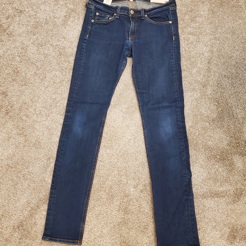 Rag & Bone Womens Skinny Dark Blue Jeans, Sz.28
